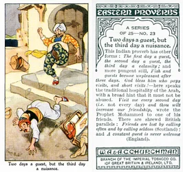 "Dois dias um convidado, mas o terceiro dia um incômodo", 1931 (ver também 498198)